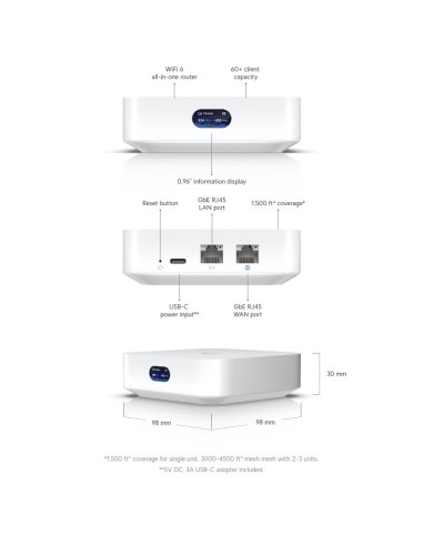 PUNTO ACCESO Y GATEWAY UBIQUIT I WIFI6 PN: UX...