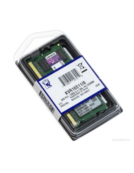 SODIMM DDR3L 8GB/1600 KINGSTON PN: KVR16LS11/8 EAN: 740617219791    