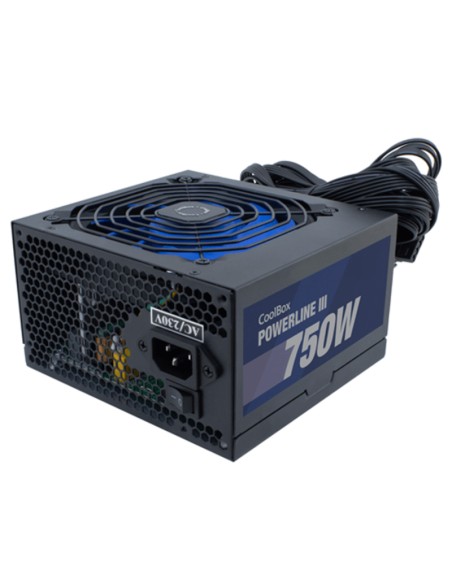 FUENTE 750W/50A COOLBOX 12CM   POWERLINE III 85% NEGRA PN: COO-FAPW3-750 EAN: 8436556143021   
