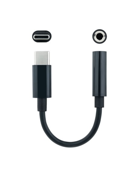 CONVERSOR TYPE-C A JACK  3.5MM NEGRO PN: 10.24.1205 EAN: 8433281012219   