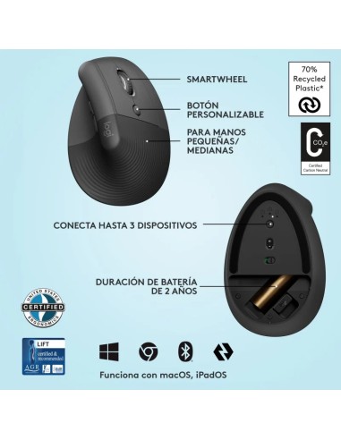 RATON WIRELESS LOGITECH        VERTICAL LIFT...