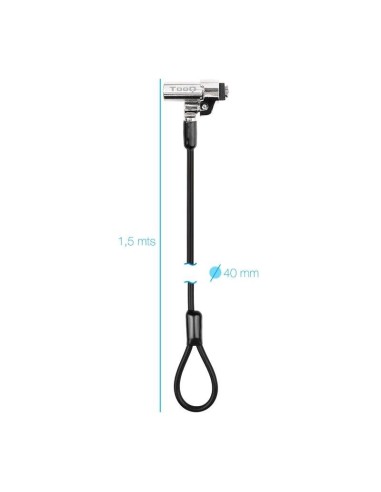CABLE SEGURIDAD TOOQ CON LLAVE 1.5M NEGRO PN:...