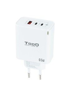 CARGADOR  5V ENCHUFE TOOQ 2 X  TYPE C 1 X USB A BLANCO...
