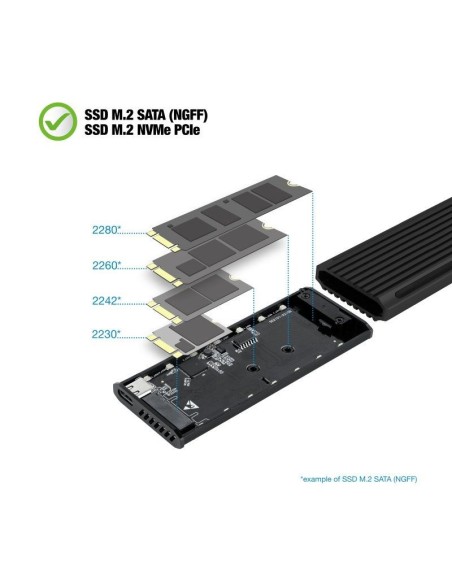 CAJA M.2 NVME USB 3.1 TOOQ     TQE-2222B NEGRO PN: TQE-2222B EAN: 8433281011373   